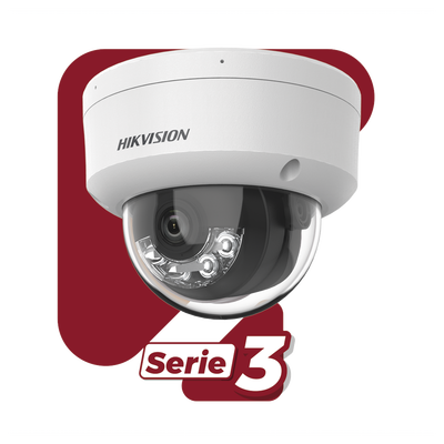 [Dual Light] Domo IP 4 Megapixel / Lente 2.8 mm / 30 mts IR + 30 mts Luz Blanca / Micrófono Integrado / Antivandálico IK08  / Exterior IP67 / H.265 / PoE / ONVIF / Micro SD