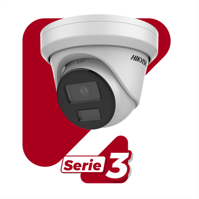 Turret IP 4 Megapixel / Lente 2.8 mm / 40 mts IR / Exterior IP67 / DARKFIGHTER / Audio y Alarma I/O / PoE / ONVIF / Micro SD / 4 Analíticos: AcuSense, Deteccion Facial, Conteo de Personas por Cruce y Zona