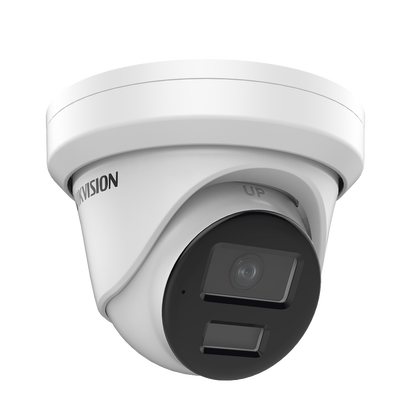 Turret IP 6 Megapixel  / Lente 2.8 mm / 40 mts IR / Exterior IP67 / Micrófono Integrado / DARKFHGITER / PoE / Alarmas y Audio I/O / ONVIF / Micro SD / 4 Analíticos: AcuSense, Deteccion Facial, Conteo de Personas por Cruce y Zona