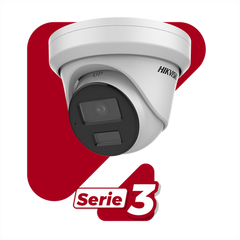 Turret IP 6 Megapixel  / Lente 2.8 mm / 40 mts IR / Exterior IP67 / Micrófono Integrado / DARKFHGITER / PoE / Alarmas y Audio I/O / ONVIF / Micro SD / 4 Analíticos: AcuSense, Deteccion Facial, Conteo de Personas por Cruce y Zona