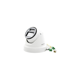 Turret IP 8 Megapixel / Imagen a color 24/7 / Lente 2.8 mm / Micrófono Integrado /Luz Blanca 40 mts / Exterior IP67 / Micrófono Integrado / WDR 130 dB / Entrada y salida de Audio y Alarma / Onvif / MicroSD