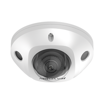 Mini Domo IP 4 Megapixel / Lente 2.8 mm / 30mts IR EXIR / Micrófono Integrado / Exterior IP67 / IK08 / PoE / DARKFIGHTER / Alarmas y Audio I/O / ONVIF / Micro SD / 4 Analíticos: AcuSense, Deteccion Facial, Conteo de Personas por Cruce y Zona