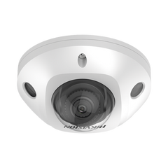 Mini Domo IP 4 Megapixel / Lente 2.8 mm / 30mts IR EXIR / Micrófono Integrado / Exterior IP67 / IK08 / PoE / DARKFIGHTER / Alarmas y Audio I/O / ONVIF / Micro SD / 4 Analíticos: AcuSense, Deteccion Facial, Conteo de Personas por Cruce y Zona