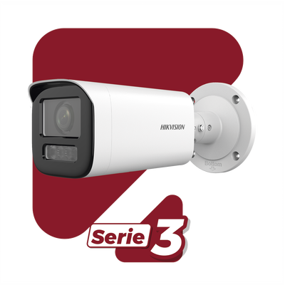 Bala IP 4 Megapíxel / Lente Motorizado 2.7 a 13.5 mm / Dual Light (50 mts IR + 50 mts Luz Blanca)   / Exterior IP67 / WDR 120 dB / PoE  / Micro SD