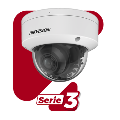 Domo IP 4 Megapixel / Lente Mot. 2.7 - 13.5 mm / Dual Light (40 mts IR + 40 mts Luz Blanca) / SSD Integrado 256 GB / 2 Micrófonos Integrados / Alarmas I/O / IP67 / IK10 / WDR 130 dB / PoE + / AcuSense / DarkFighter S /