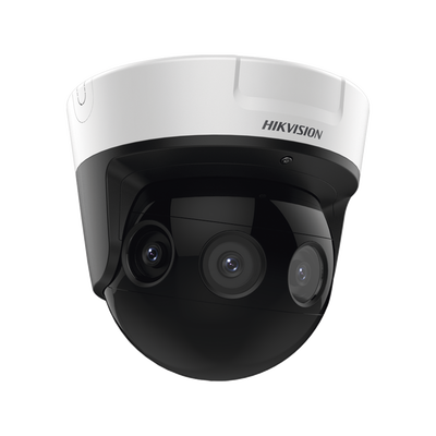 PanoVu Series / Vista Panorámica 180° / 16 Megapixel en Total / 4 Lentes 2.8 mm (4 Lentes 4 Megapixel) / 20 mts IR / Exterior IP67 / IK10 / 12 Vcc / PoE+ / Micro SD
