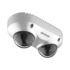 PanoVu Series / Lente Dual de 4 Megapixel / 2 Lentes Fijos de 2.8 mm / Recomendado para Pasillos o Esquinas / IP67 / IK10 / PoE / WDR 120 dB / 10 mts IR / Entrada y Salida de Audio y Alarma / MicroSD