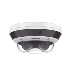 PanoVu Series / Vista Panorámica 360º / 4 Lentes Mot. 2.8 a 12 mm (4 Megapixel por Lente) / 16 Megapixel en Total / WDR 120 dB / DARKFIGHTER / Exterior IP67 / IK10 / PoE+ / 30 mts IR / Micro SD