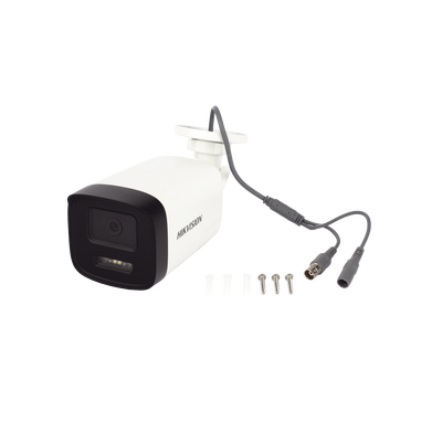 [Audio Bidireccional + Dual Light + ColorVu] Bala TURBOHD 3K  (5 Megapixel) / Lente 3.6 mm / 40 mts IR EXIR + 40 mts Luz Blanca / Micrófono y Bocina Integrado / Exterior IP67 / dWDR