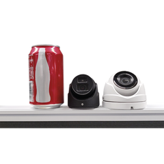 Ultra Mini Turret TURBO 2 Megapixeles (1080p) / Gran Angular / Lente 2.8 mm / 20 mts IR EXIR / Exterior IP67 / 4 Tecnologías (TVI / AHD / CVBS) / dWDR / Color Negro