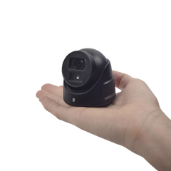 Ultra Mini Turret TURBO 2 Megapixeles (1080p) / Gran Angular / Lente 2.8 mm / 20 mts IR EXIR / Exterior IP67 / 4 Tecnologías (TVI / AHD / CVBS) / dWDR / Color Negro