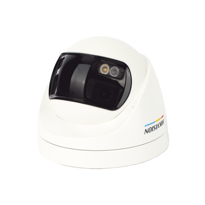 [ColorVu + Panoramica + Dual Light] Turret TURBOHD 3K (5 Megapixel) / Micrófono Integrado / Visión 180° / Imagen a Color 24/7 / 40 mts Luz Blanca + 40 mts IR / Exterior IP67 / WDR