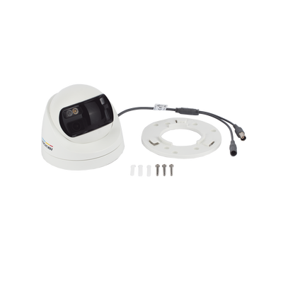 [ColorVu + Panoramica + Dual Light] Turret TURBOHD 3K (5 Megapixel) / Micrófono Integrado / Visión 180° / Imagen a Color 24/7 / 40 mts Luz Blanca + 40 mts IR / Exterior IP67 / WDR
