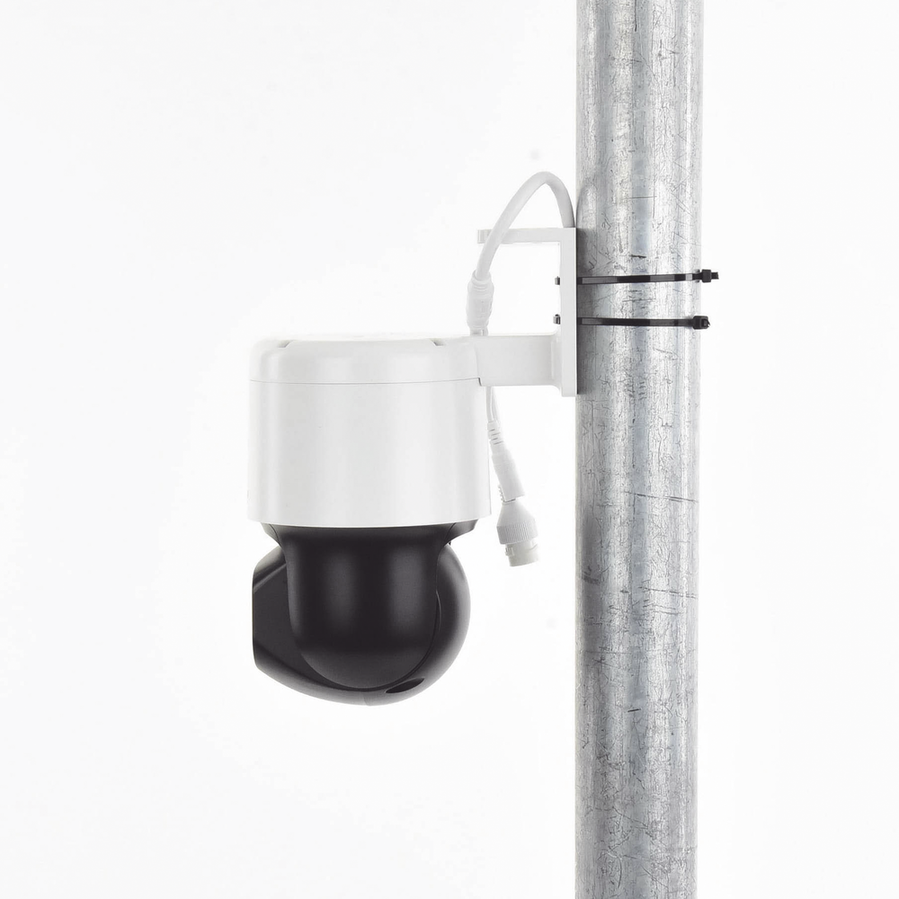 Domo PT IP 4 Megapixel / Lente 4 mm  / Luz Blanca 30 mts / dWDR  / PoE / IP66 / Micrófono y Bocina Interconstruido / Micro SD / Incluye Montaje de Pared y Techo
