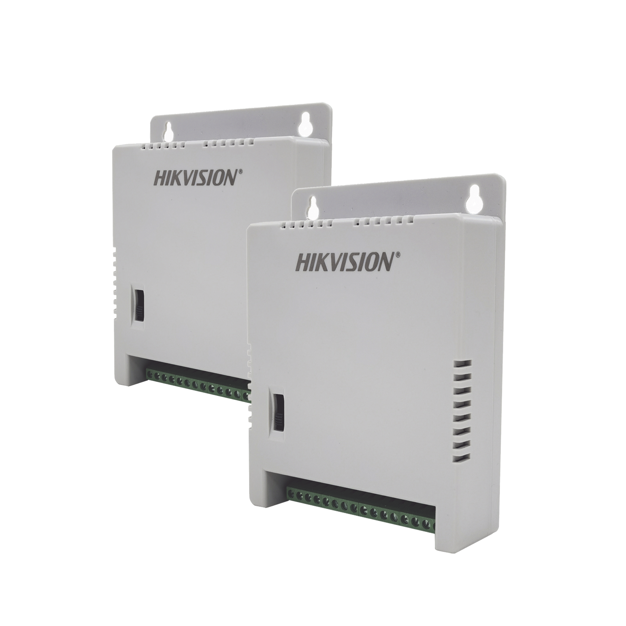 2 Fuentes de Poder Regulada (12 Vcc / 13.5 Vcc / 15 Vcc) para 16 Cámaras / 1 Amp por Salida / Voltaje de Entrada 90 - 130 VCA / Soporta 4K / Modo para Largas Distancias