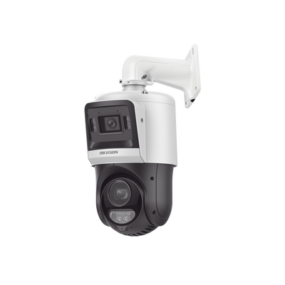 [TandemVu] PTZ IP 4 Megapixel + Cámara Fija 4 Megapixel / 25X Zoom / 100 mts IR + 30 mts Luz Blanca / IP67 / ACUSENSE / PoE+ / 2 Micrófonos Integrados y Bocina / Alerta Audible y Luz Estroboscopica / Alarmas I/O / DARKFIGHTER / Micro SD