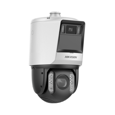 [TandemVu] PTZ IP 4 Megapixel con Cámara Panoramica 6 Megapixel / 32X Zoom / 200 mts IR / 30 mts Luz Blanca / ACUSENSE / IP66 / Alerta Audible y Luz Estroboscopica / Autoseguimiento / Hi-PoE / Alarmas I/O / Ultra Baja Iluminación / Micro SD