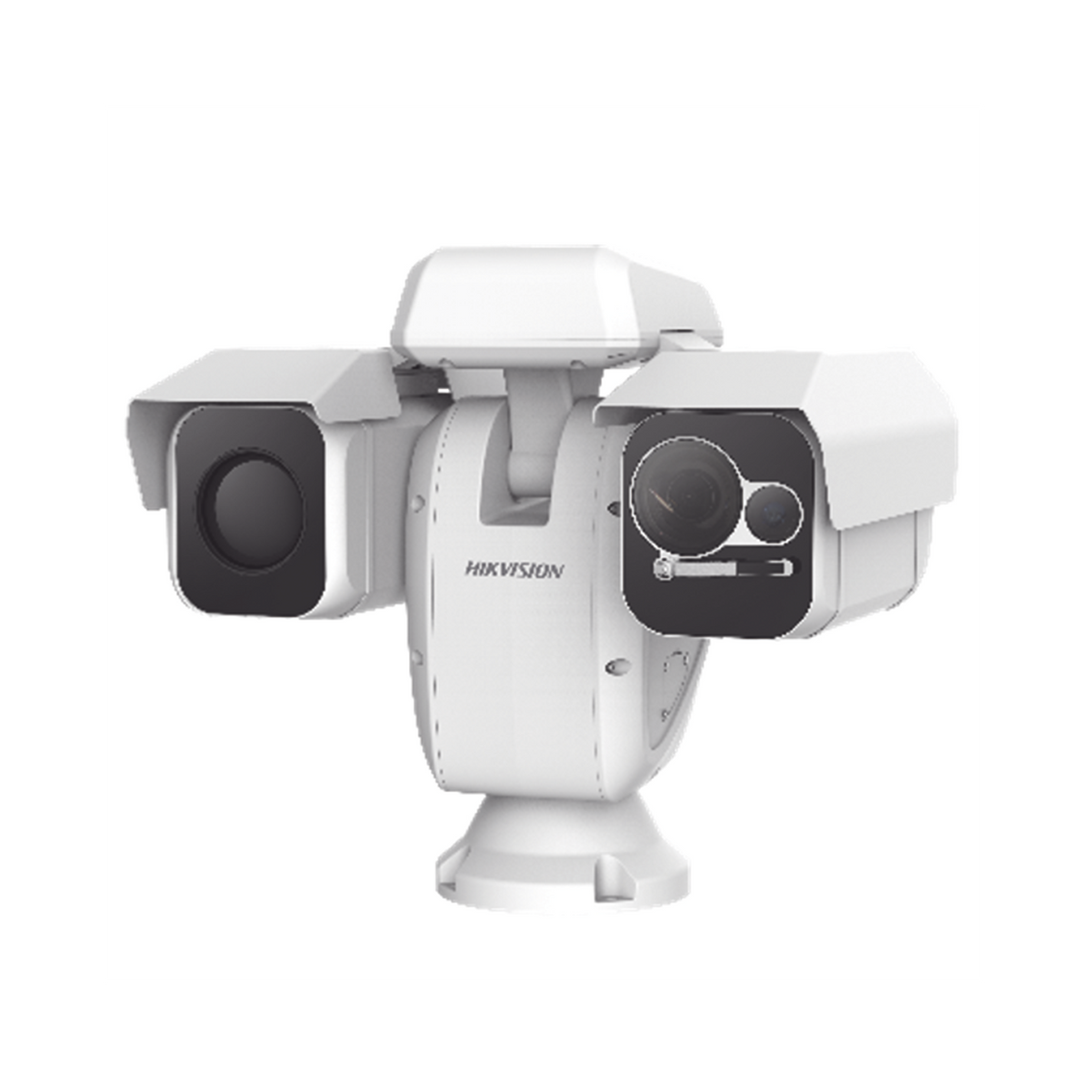 Punta de Poste IP Dual / Térmica 25 mm (384 X 288) + Óptico 40X / 200 mts IR / IP66 / Detección de Temperatura / Micro SD