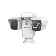 PTZ Punta de Poste IP Dual / Lente Térmico 100 mm (640 X 512) / Lente Óptico 56X Zoom (4 MP) / 800 mts IR Laser / 36 VCC / IP66 / Recubrimiento Anticorrosivo
