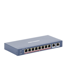 Switch PoE+ / No Administrable / 7 Puertos 10/100 Mbps 802.3 af/at (30 W) / 1 Puerto 10/100 Mbps Hi-PoE (90 W)  / 2 Puertos 1000 Mbps Uplink / Modo Extendido hasta 300 Metros / 110 Watts