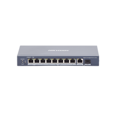 Switch PoE+ / No Administrable / 7 Puertos 1000 Mbps 802.3 af/at (30 W) / 2 Puertos 1000 Mbps Hi-PoE (90 W) / 1 Puertos 1000 Mbps Uplink / 1 Puerto SFP / Modo Extendido hasta 300 Metros / 110 Watts