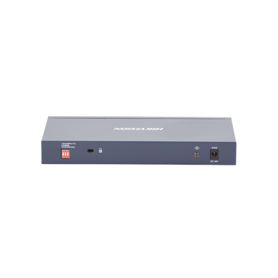 Switch PoE+ / No Administrable / 7 Puertos 1000 Mbps 802.3 af/at (30 W) / 2 Puertos 1000 Mbps Hi-PoE (90 W) / 1 Puertos 1000 Mbps Uplink / 1 Puerto SFP / Modo Extendido hasta 300 Metros / 110 Watts