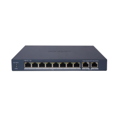Switch Gigabit PoE+ / Administrable / 8 Puertos 1000 Mbps PoE+ / 2 Puertos 1000 Mbps de Uplink / Configuración Nube Hik-PartnerPro / Modo Extendido hasta 300 Metros / 60 W