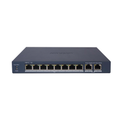 Switch Gigabit PoE+ / Administrable / 8 Puertos 1000 Mbps PoE+ / 2 Puertos 1000 Mbps de Uplink / Configuración Nube Hik-PartnerPro / Modo Extendido hasta 300 Metros / 60 W