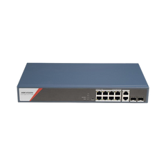 Switch Gigabit PoE+ / Administrable / 8 Puertos 1000 Mbps PoE+(4 Puertos PoE++ 90 W) / 2 Puertos 1000 Mbps de Uplink / 2 Puertos SFP / Configuración Nube Hik-PartnerPro / Modo Extendido hasta 300 Metros / 130 W