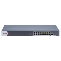 Switch Gigabit PoE+ / Monitoreable / 16 Puertos 1000 Mbps PoE+ / 1 Puerto 1000 Mbps de Uplink / 1 Puerto SFP /  Configuración Nube desde Hik-PartnerPro / Modo Extendido hasta 300 Metros / 130 Watts