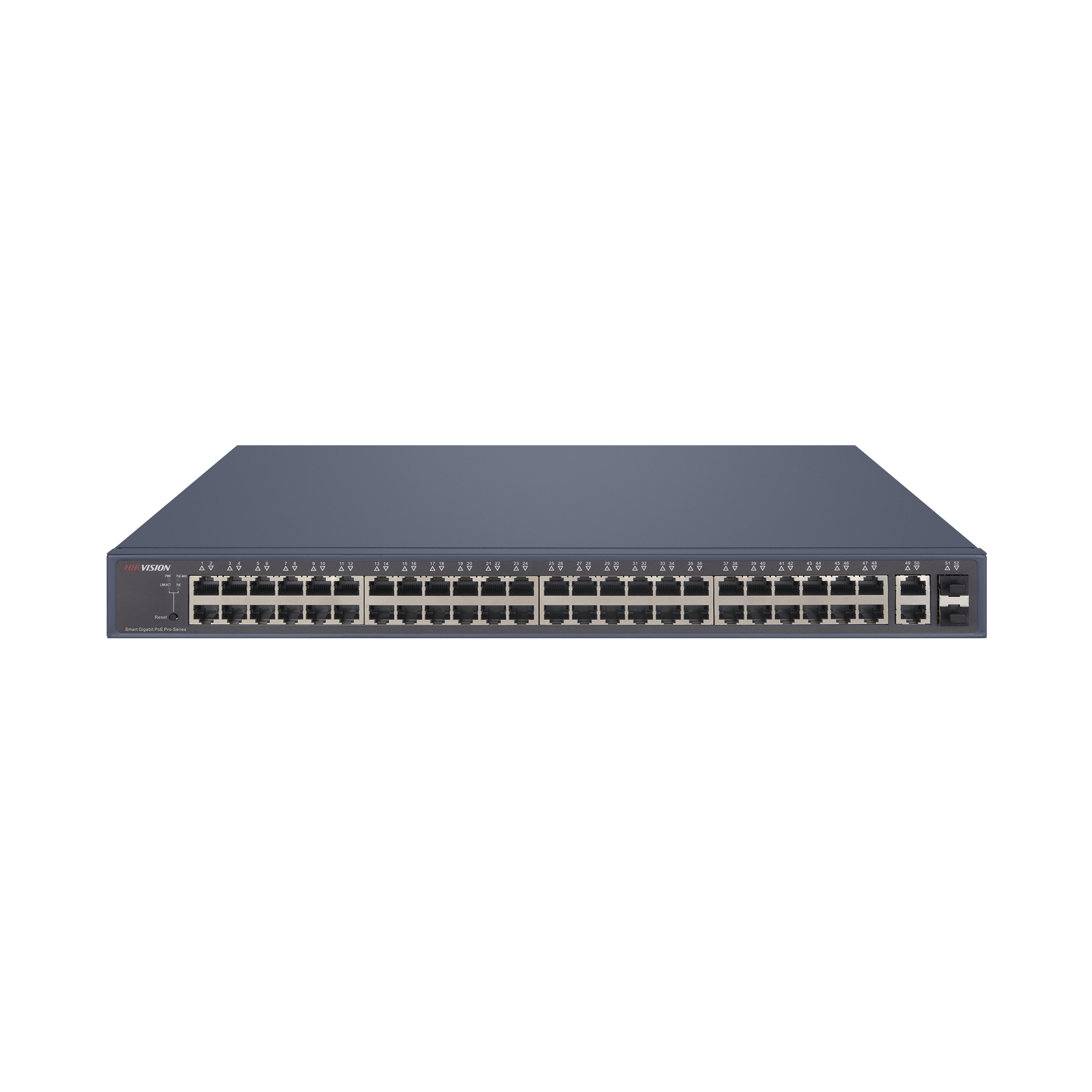 Switch PoE+ / Administrable / 48 Puertos 1000 Mbps PoE+ / 2 Puertos 1000 Mbps Uplink / 2 Puertos SFP / 470 Watts