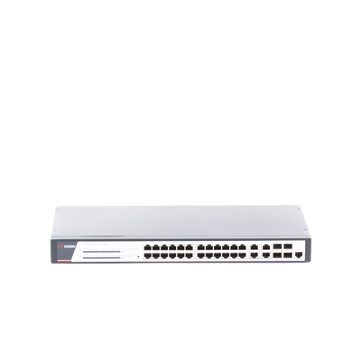 Switch Gigabit PoE+ / Administrable / 24 Puertos 1000 Mbps PoE+ / 4 Puertos 1000 Mbps + 4 Puertos SFP de Uplink / 370 Watts / Soporta IGMP