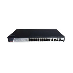 Switch Gigabit PoE+ / Administrable / 24 Puertos 1000 Mbps PoE+ / 4 Puertos 1000 Mbps + 4 Puertos SFP de Uplink / 370 Watts / Soporta IGMP