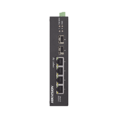 Switch Industrial No Administrable Gigabit / 3 Puertos Gigabit PoE+ (30 W) + 1 Puerto Gigabit PoE++ (60 W) / 2 Puertos SFP / 65 W Total / 48 a 57 VCD / Ideal para Proyectos / 300 Metros de Distancia