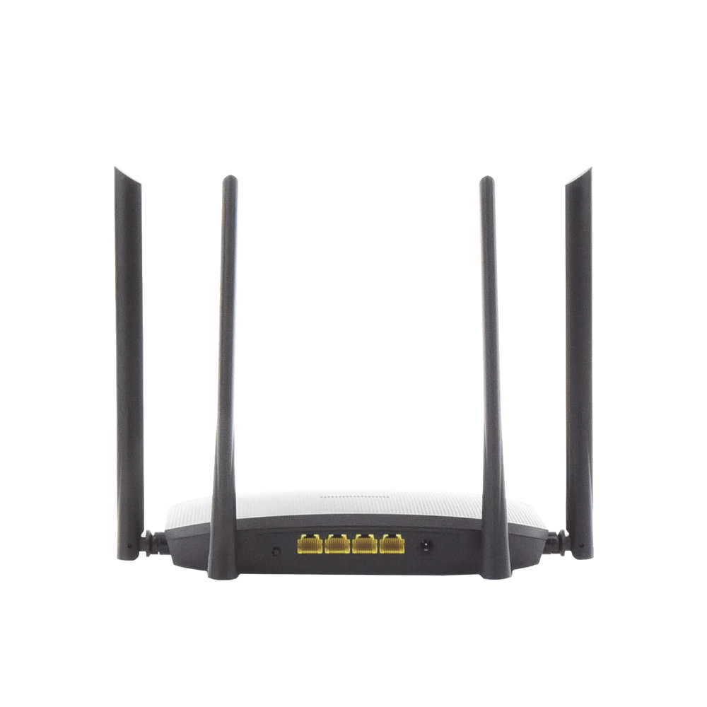 Router Inalámbrico WISP Gigabit / Hasta 1200 Mbps / Doble Banda AC (2.4 GHz y 5 GHz) / 3 Puertos LAN 10/100/1000 Mbps + 1 Puerto WAN 10/100/1000 Mbps /  4 Antenas Externas Omnidireccional de 5 dBi / Interior