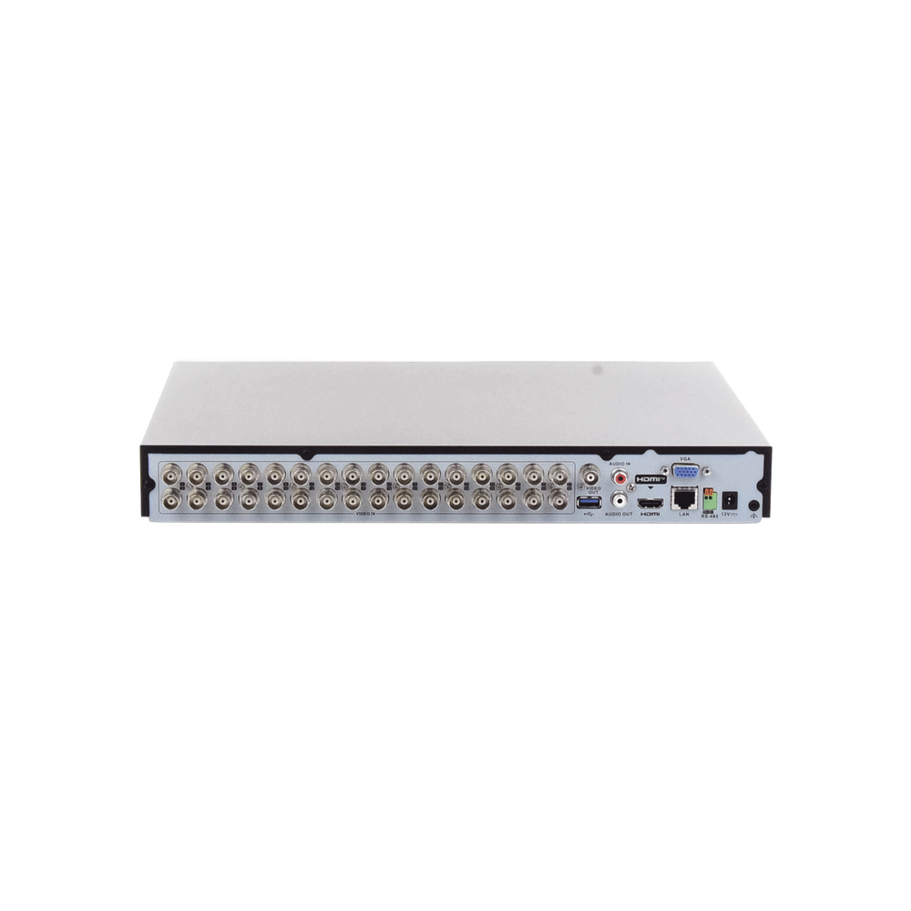 DVR 32 Canales TurboHD + 2 Canales IP / 2 Megapixel (1080p) Lite / Acusense (Evita Falsas Alarmas) / Audio por Coaxitron / H.265+ / Salida de Video en Full HD