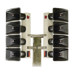 Altavoz de Arreglo Direccional DSA6 / 6 Bocinas de 100 W / 600 Watts Totales / 121 dB(C) a 100 ft (30.5 m) / Alcance 3400 ft (1036 m) a 70 dB(C) / Proyectores de Fibra de Vidrio / Gabinete de Aluminio / 200-2000 Hz / UltraVoice Controller