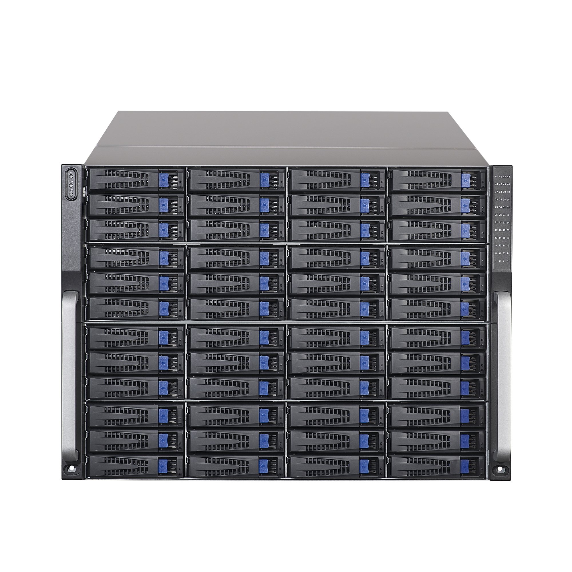 Servidor de Almacenamiento Cluster / 48 Bahías de Disco Duro / Controlador Simple / Graba 600 Canales IP / Fuente Redundante