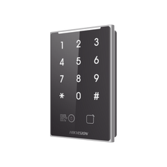 Lector de Tarjetas PROX EM y de Códigos QR / Teclado para Contraseña / Compatible con Controladores DSK2600 Series Hikvision / Comunicación RS485 y WIEGAND / IP65