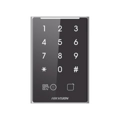 Lector de Tarjetas PROX EM y de Códigos QR / Teclado para Contraseña / Compatible con Controladores DSK2600 Series Hikvision / Comunicación RS485 y WIEGAND / IP65