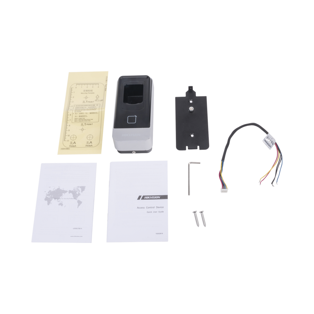 Lector esclavo MIFARE IP65 / Huella Digital / Lector de Tarjetas de Proximidad MiFare / RS-485 / Interior y Exterior / Requiere Panel de Control de Acceso Serie DS-K26 y DS-K27