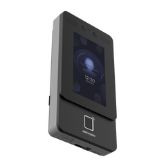 Terminal Min Moe PoE & WiFi de Reconocimiento Facial y Huella con Lector MIFARE / Exterior IP65  / Hasta 1.5 mts en Lectura de Rostro / Soporta P2P / 1,500 Rostros / 3,000 Huellas / Salida 12 Vcd para Chapa / PoE / SIP Estandar / HIK-IA