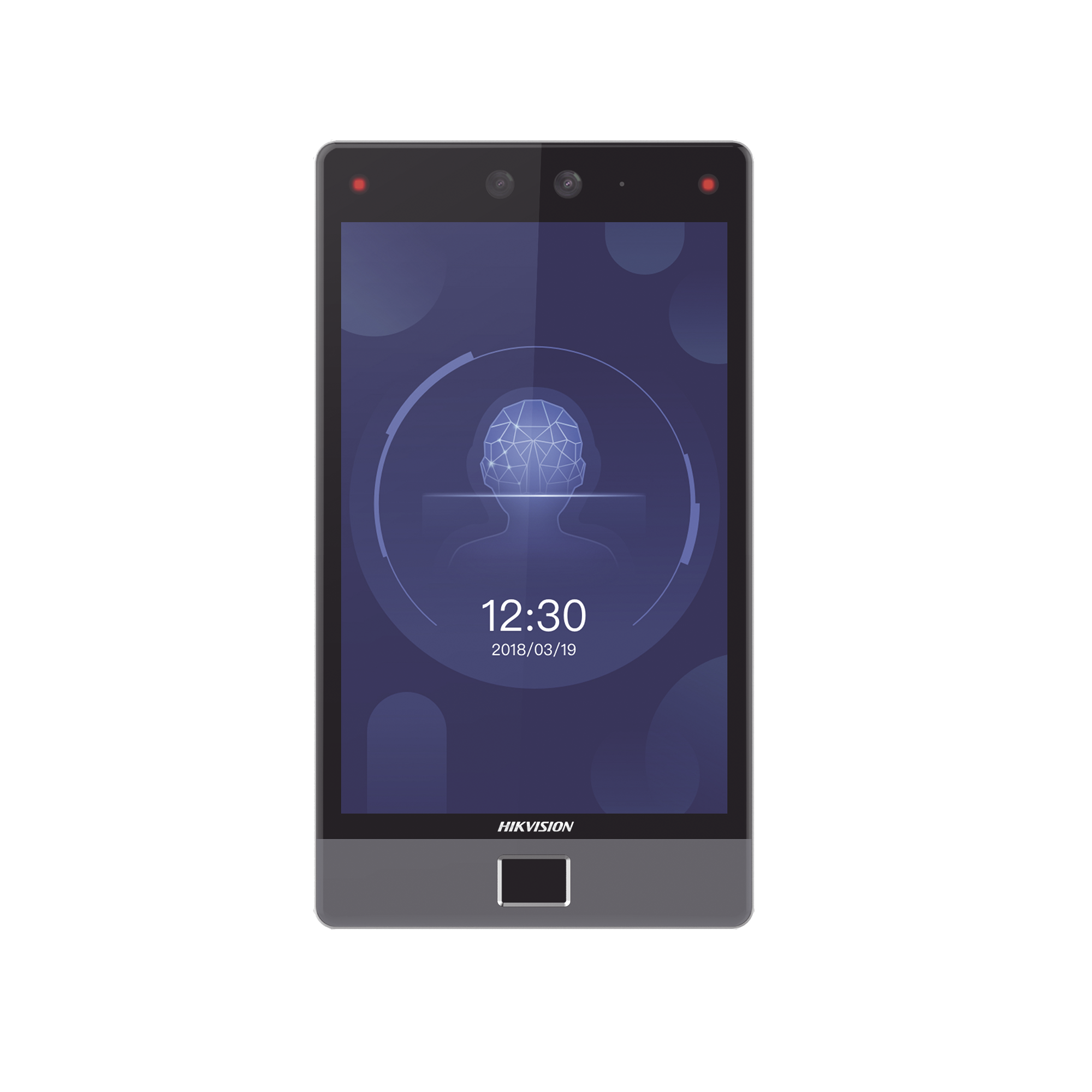 Terminal Facial Min Moe 8" Touch con Lector de Huellas / Delgada y Estética / PoE / 100,000 rostros / Exterior IP65 / Función de Videoportero y Lectura de Códigos QR / Lectura de tarjetas / HIK-IA