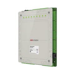 Controlador de Acceso 4 Puertas Administrable en la Nube con Hik-Connect Teams / Interfaz Web / 8 Lectores de Huella o Tarjeta / 100,000 Tarjetas / 10,000 Huellas / Incluye Gabinete y Fuente de Alimentación 12Vcd 8 A / Soporta Batería de Res