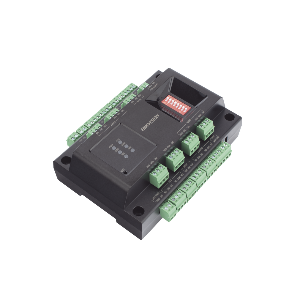 Expansor de 2 Puertas para Paneles de Control de Acceso DS-K27 Series / Comunicación RS-485 / 4 Entradas y 2 Salidas Auxiliares