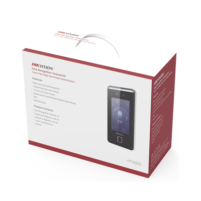 Kit de Control de Acceso TODO INCLUIDO con Lector de Rostros, QRs , Tarjetas y Huellas / 3,000 Rostros / Compatible con App Hik-Connect / Videoportero / Incluye Electroimán  Botón de Salida y Montajes Z y L para imán / HIK-IA