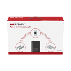 Kit HIKVISION para para Control de Acceso / Fuente 12 Vcd 2 A + Botón de Salida + Chapa Magnética 600 Lbs / Para Instalación de Control de Acceso Autónomo (Facial Min Moe, Teclados, Lectores de Huella, Etc...)