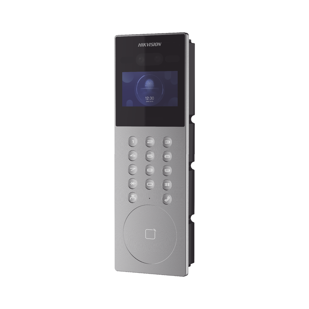 Videoportero IP Multiapartamento con Reconocimiento Facial / Llamada a App HikConnect (requiere monitor) / Protección IP65 / Apertura por Rostro, Tarjeta o App