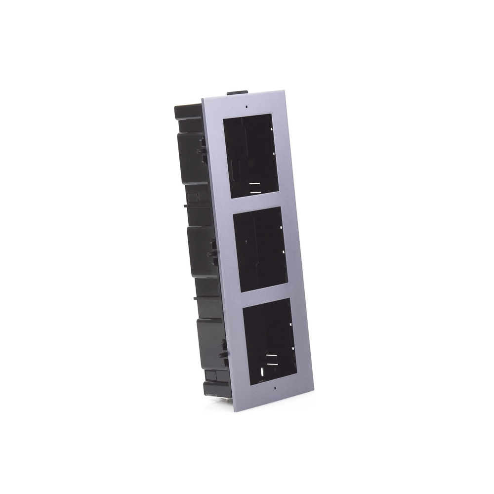 Base de 3 Espacios para EMPOTRAR Módulos de Videoporteros Hikvision