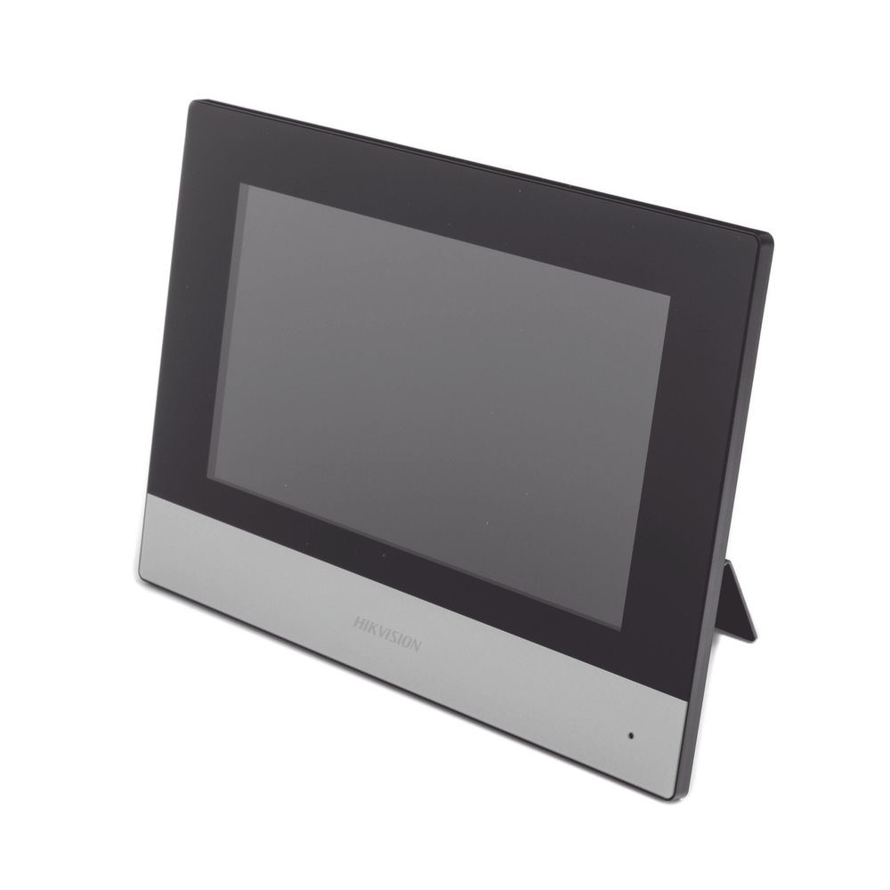 Monitor Hibrido IP WiFi Touch Screen 7" para DS-KIS303P / Vídeo en Vivo / PoE Estándar / Apertura Remota / Llamada Entre Monitores / Audio de dos vías / Policarbonato